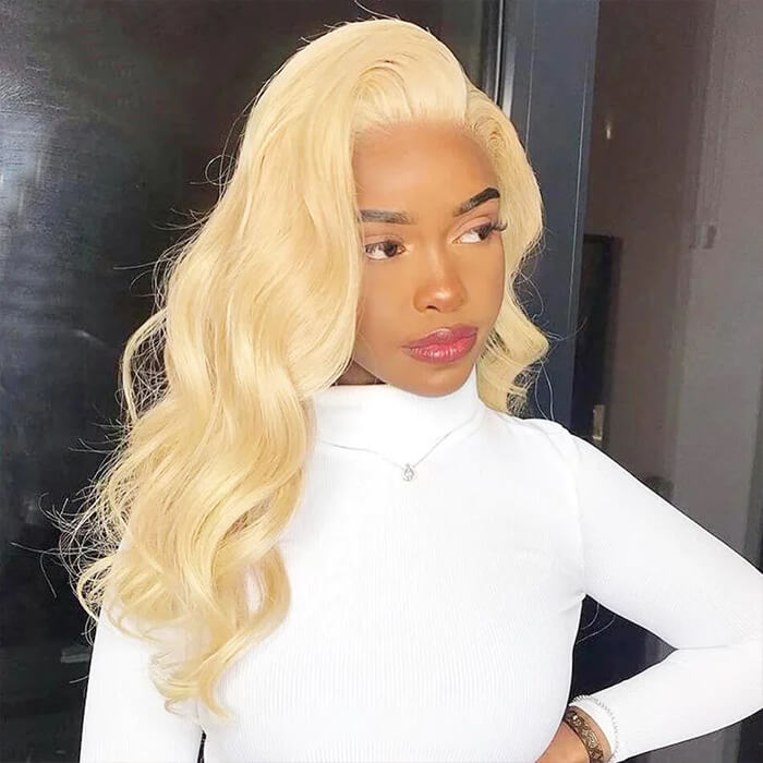 Blonde 613 Color 13x4 Invisible HD Lace Frontal Wig Straight & Body Wave Wigs For Sale