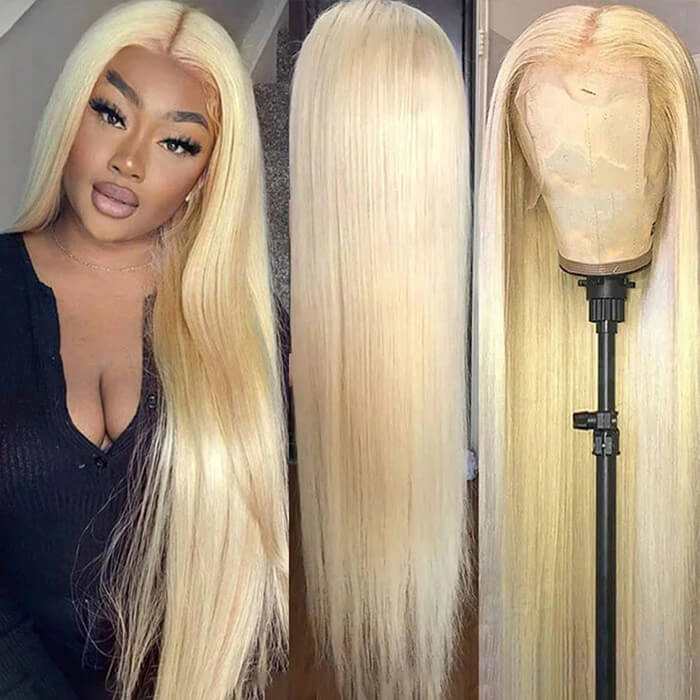 Blonde 613 Color 13x4 Invisible HD Lace Frontal Wig Straight & Body Wave Wigs For Sale