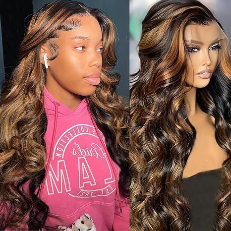 CIARA Hair Highlight Balayage Body Wave Honey Blonde 13x6 HD Transparent Lace Front Wigs for Women Lace Front Wig Human Hair