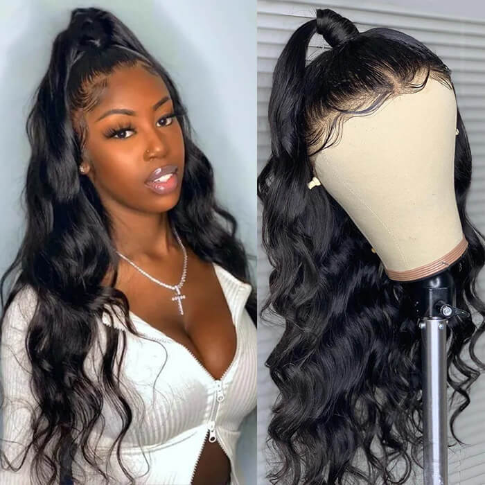 360 Lace Frontal Wig Body Wave Virgin Human Hair Wigs HD Pre-plucked Breathable Lace Wig