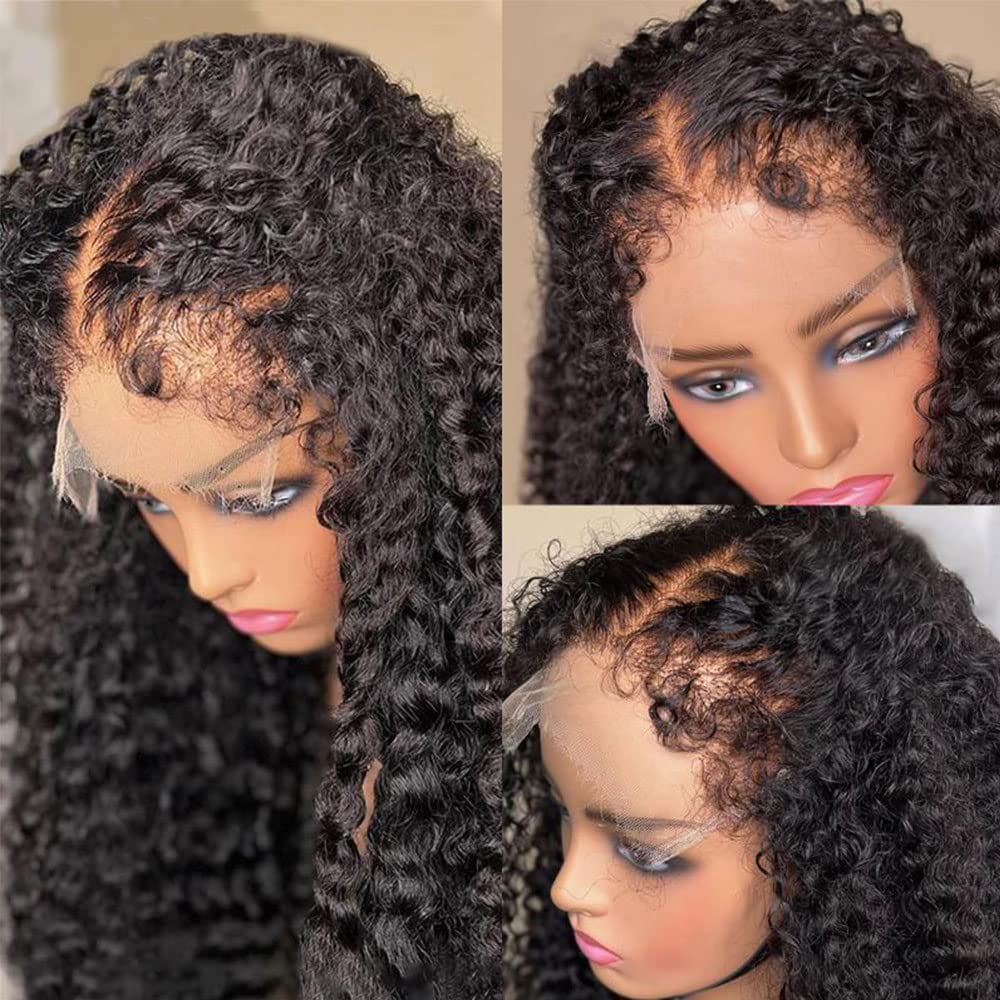 CIARA Hair 4C Kinky Edges 360 HD Lace Front Wigs Jerry Curly Wig With Realistic Hairline