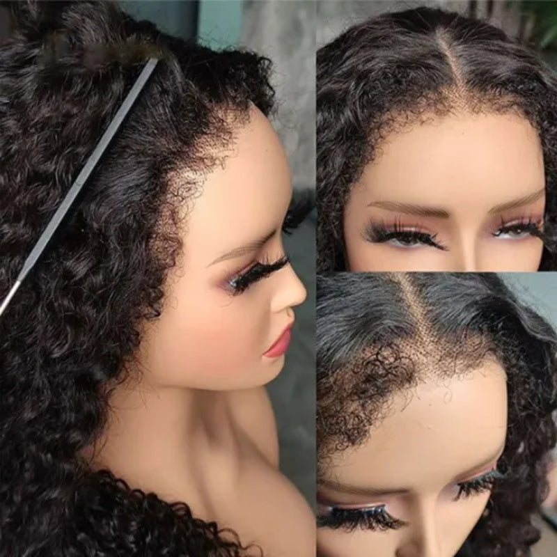 CIARA Hair 4C Kinky Edges 360 HD Lace Front Wigs Jerry Curly Wig With Realistic Hairline