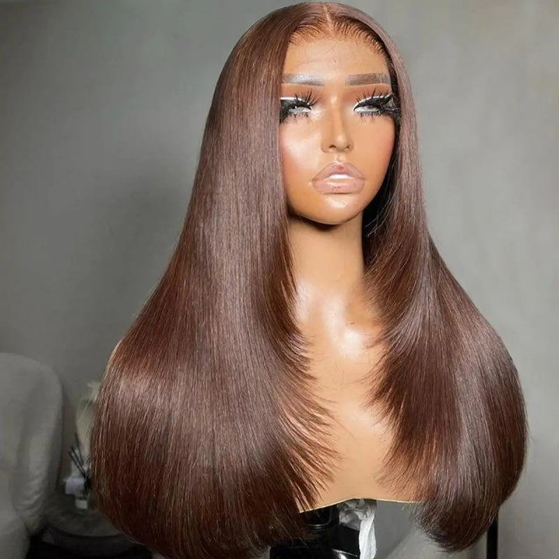 CIARA Hair Layered Cut #4 Dark Brown Straight 13X4 HD Lace Front Wig