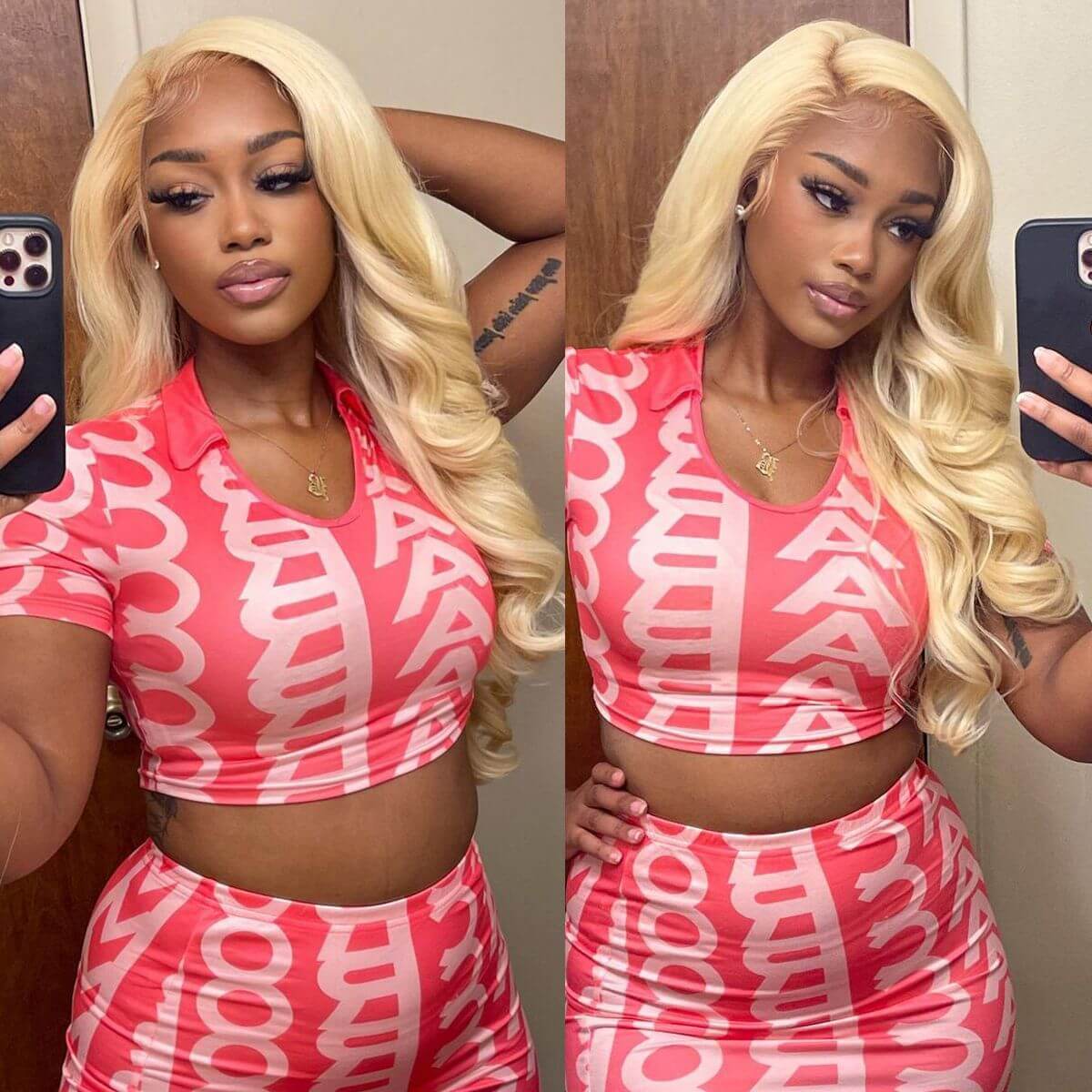 Blonde 613 Color 13x4 Invisible HD Lace Frontal Wig Straight & Body Wave Wigs For Sale