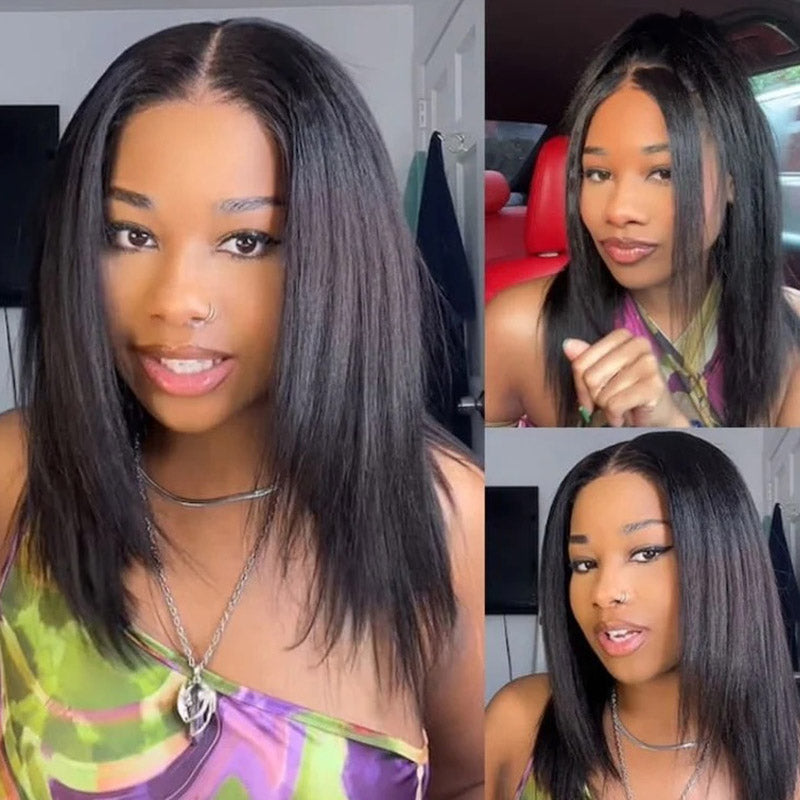 CIARAHair BOGO SALE / Invisi Strap 360 Wig Water Wave And Yaki BOB Put And Go 220% Density
