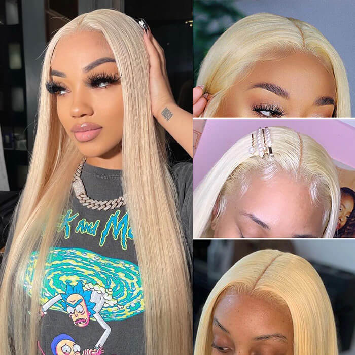 Blonde 613 Color 13x4 Invisible HD Lace Frontal Wig Straight & Body Wave Wigs For Sale
