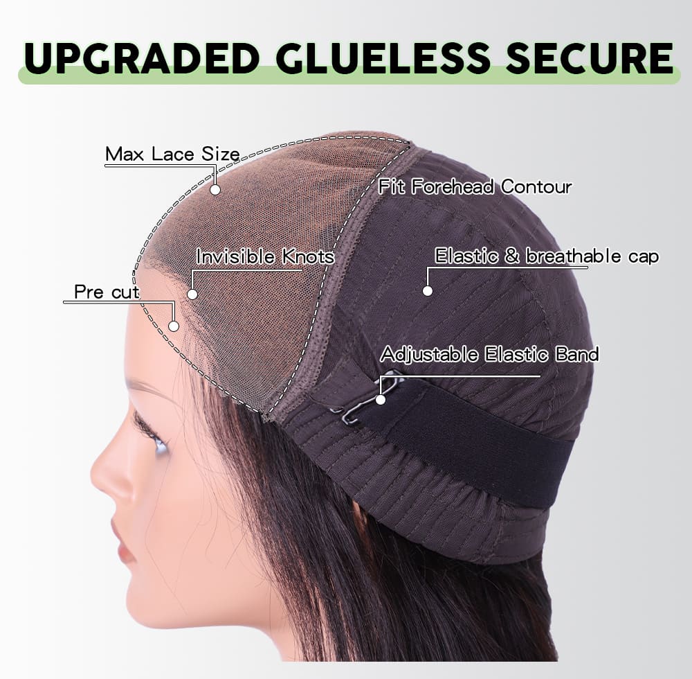 CIARA Hair Yaki Straight Put On and Go Glueless Lace Wigs 8x5 Pre-cut Human Hair Lace Wig Kinky Straight