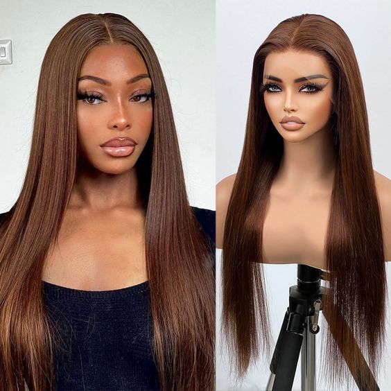 360 Lace Wig Chocolate Brown invisible Strap Adjustable