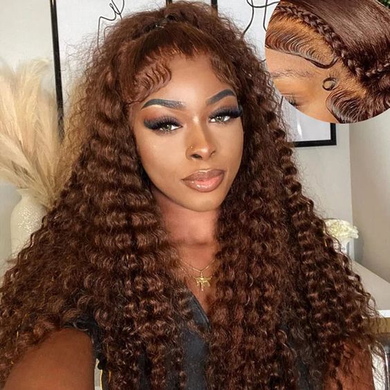 360 Lace Wig Chocolate Brown invisible Strap Adjustable