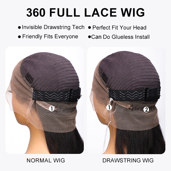 CIARA Hair Yaki Straight Put On and Go Glueless Lace Wigs 8x5 Pre-cut Human Hair Lace Wig Kinky Straight