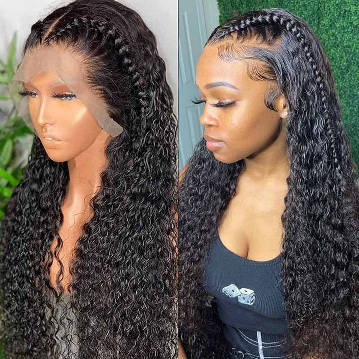 Deep Wave Upgraded 13x6 Full Lace Frontal Wig Virgin Human Hair Pre Bleached Knots