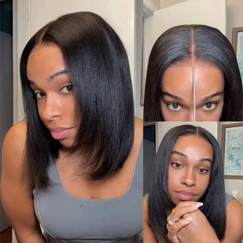 CIARA Hair Layered Cut Yaki Straight BoB Wig Wear Go Glueless Wig Beginner Friendly 220% Density