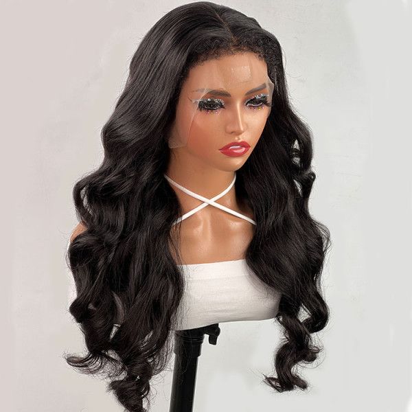 4C Edge Body Wave HD Lace Front Wig Pre Plucked Glueless Human Hair Wigs With Curly Baby Hair