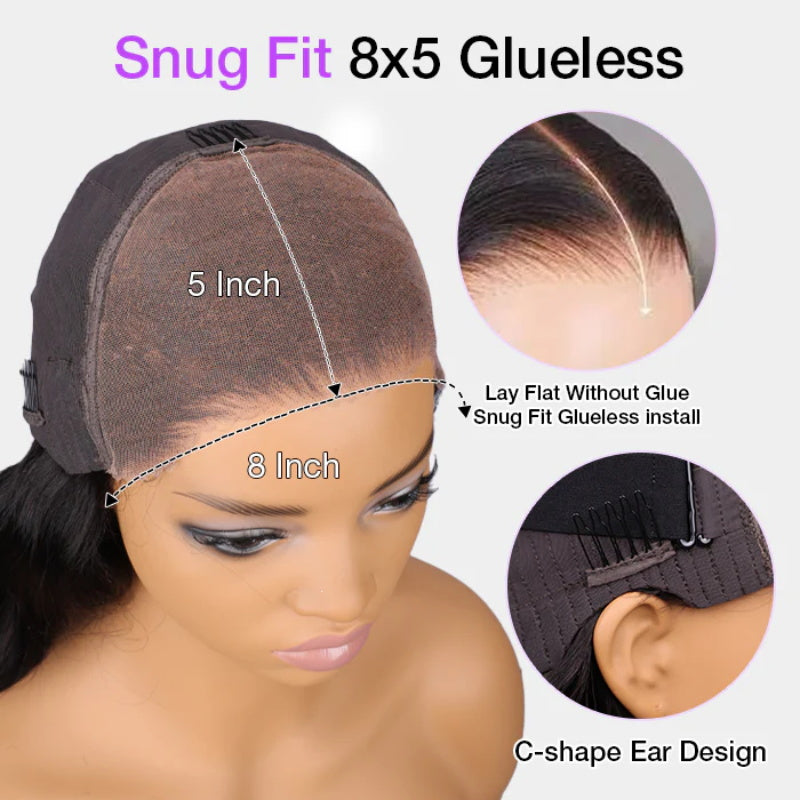Curtain Bangs Highlight Honey Blonde Ombre 4/27 Body Wave Human Hair Glueless HD Lace Wigs