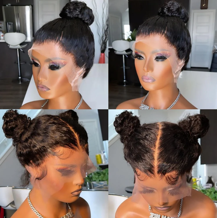 Body Wave Full Scalp 4D Encircle With Invisible Strap Fit HD Lace Parting Anywhere Wigs Bleached Knot