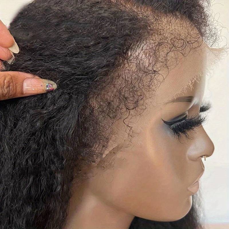 Kinky Straight Wig With Natural 4C Hairline 4x4/5x5/HD Lace Closure Wigs Human Hair