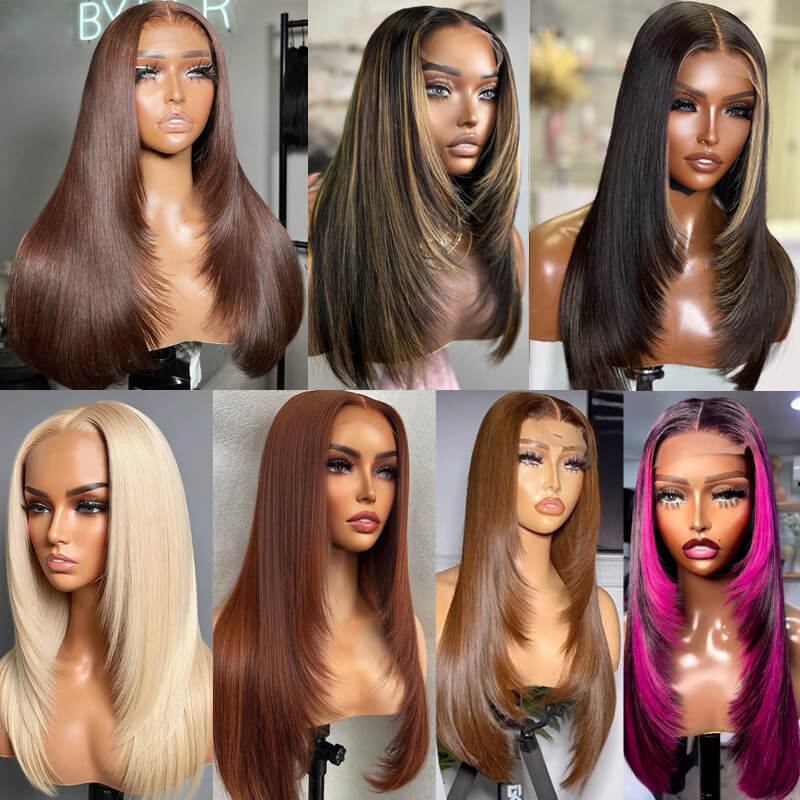 CIARA Hair Layered Cut #4 Dark Brown Straight 13X4 HD Lace Front Wig