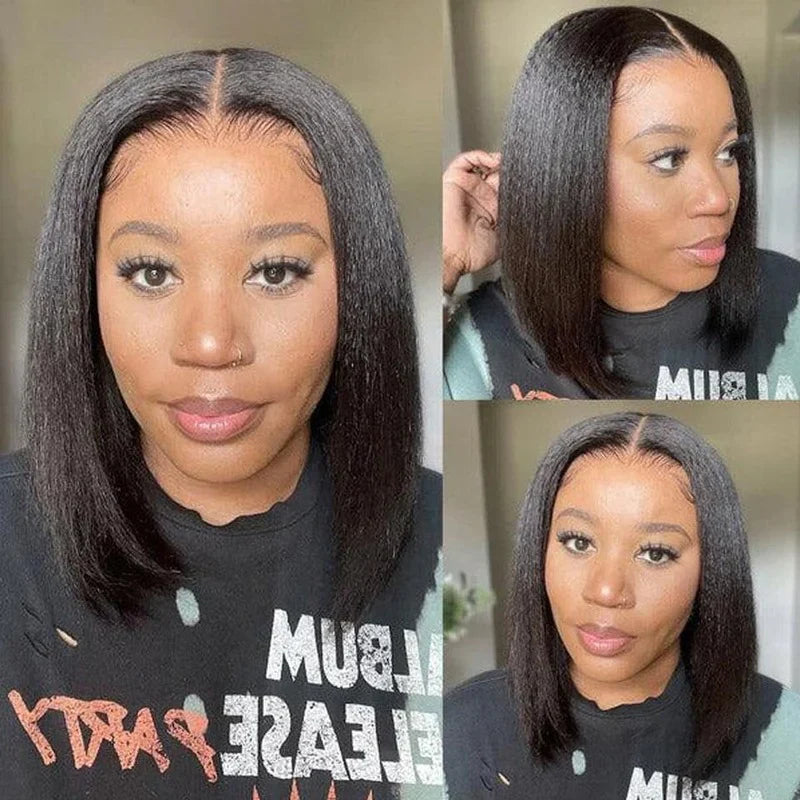 CIARA Hair Layered Cut Yaki Straight BoB Wig Wear Go Glueless Wig Beginner Friendly 220% Density