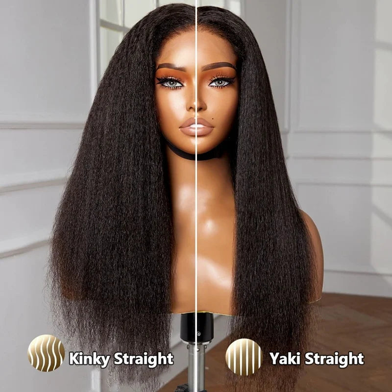 CIARA Hair 4C Edges Invisi Strap Snug Fit 360 hd Lace Frontal Kinky Straight Wig with Pre Plucked Hairline Human Hair Wigs