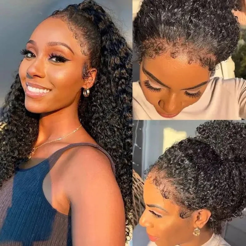 CIARA Hair 4C Kinky Edges  360 HD Lace Front Wigs Jerry  Curly Wig With Realistic Hairline