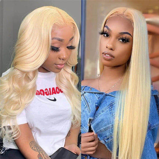 Blonde 613 Color 13x4 Invisible HD Lace Frontal Wig Straight & Body Wave Wigs For Sale