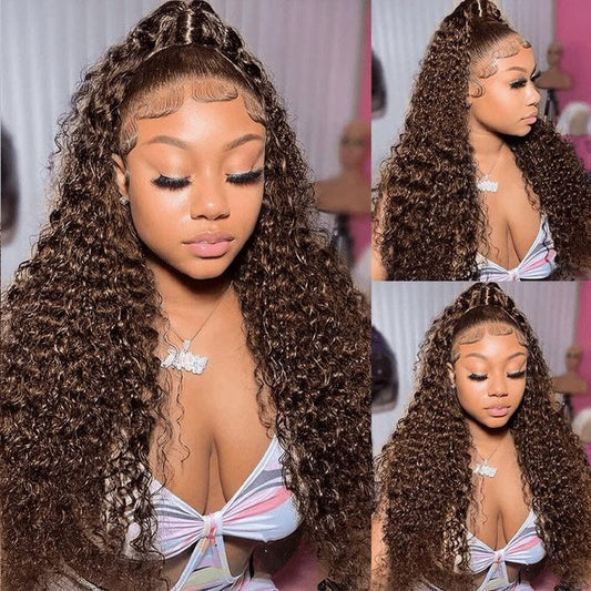 360 Lace Wig  Chocolate Brown invisible Strap Adjustable