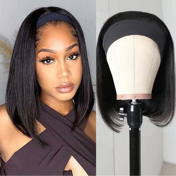 Affordable Headband Bob Wig Straight Hair Human Hair Half Wig For Sale