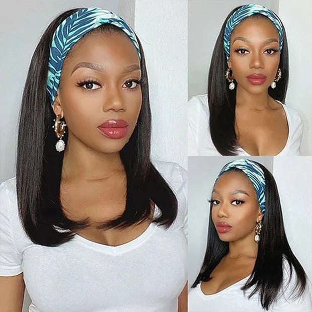 Affordable Headband Bob Wig Straight Hair Human Hair Half Wig For Sale