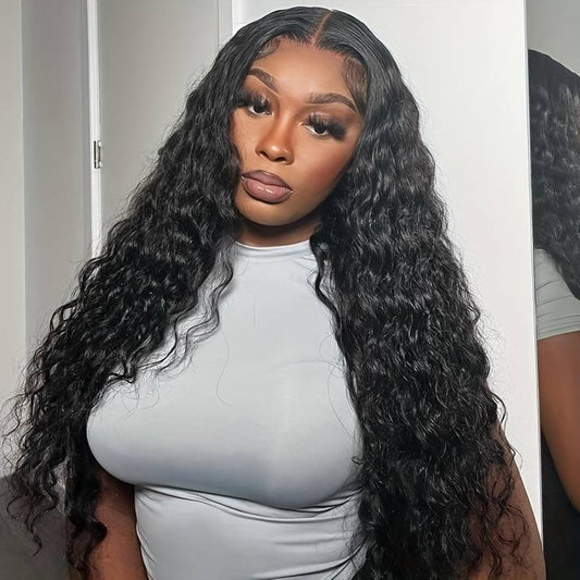 Water Wave Human Hair Wig T Part Undectable Lace Frontal Wig 13x5 Deep T Part Human Hair Wig