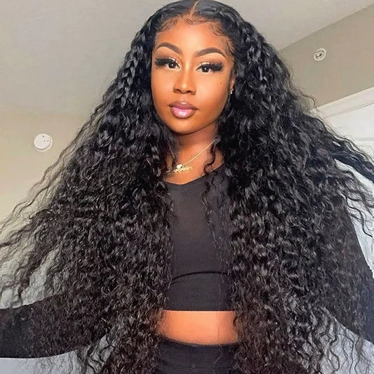 Wear And Go Glueless Water Wave Pre-Cut HD Lace Closure Human Hair Wigs